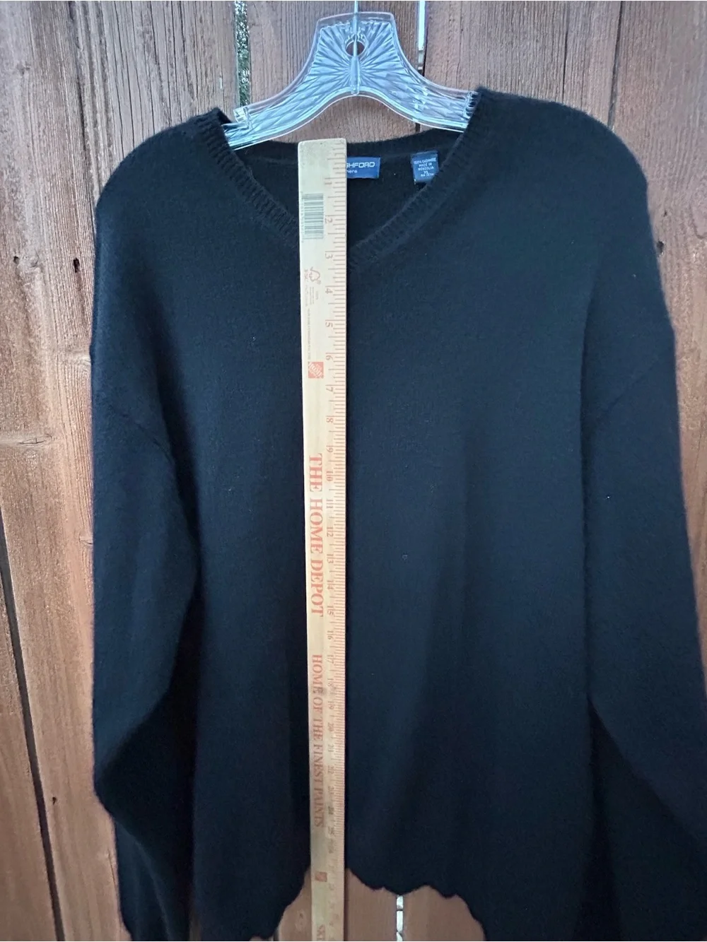 John Ashford Men's V-Neck Sweater 100% Cashmere Black Size XL Soft Luxury